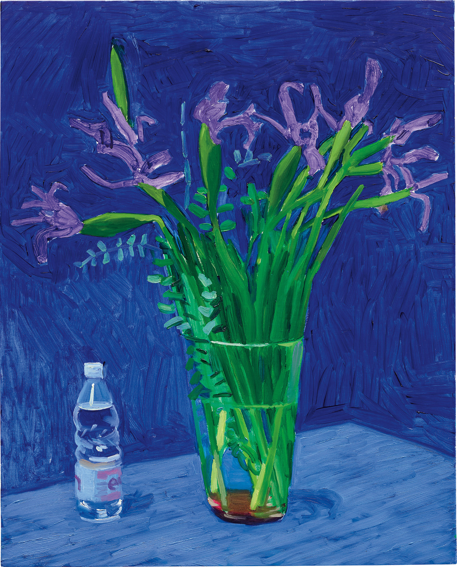 Iris with Evian Bottle