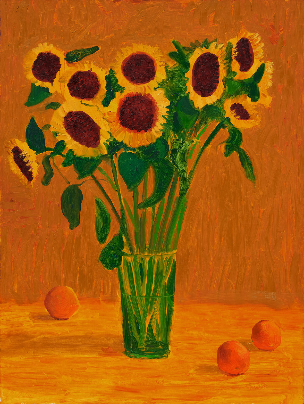 Sunflower and Three Oranges